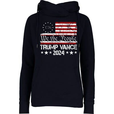 Trump Vance 2024 President Trump Usa Flag Election Womens Funnel Neck Pullover Hood