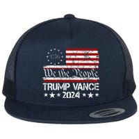 Trump Vance 2024 President Trump Usa Flag Election Flat Bill Trucker Hat