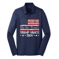 Trump Vance 2024 President Trump Usa Flag Election Silk Touch Performance Long Sleeve Polo