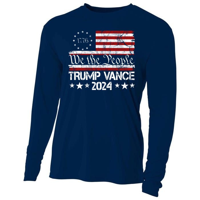 Trump Vance 2024 President Trump Usa Flag Election Cooling Performance Long Sleeve Crew