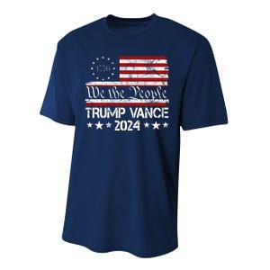 Trump Vance 2024 President Trump Usa Flag Election Performance Sprint T-Shirt