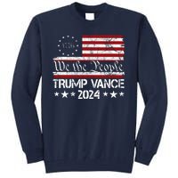 Trump Vance 2024 President Trump Usa Flag Election Tall Sweatshirt