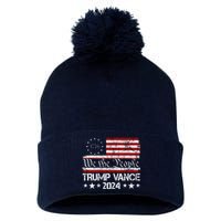 Trump Vance 2024 President Trump Usa Flag Election Pom Pom 12in Knit Beanie