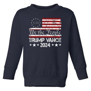 Trump Vance 2024 President Trump Usa Flag Election Toddler Sweatshirt