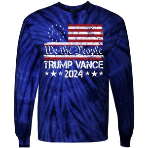 Trump Vance 2024 President Trump Usa Flag Election Tie-Dye Long Sleeve Shirt