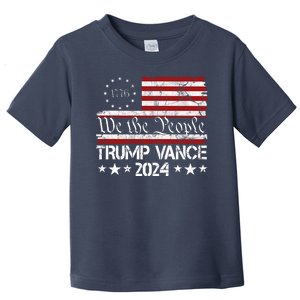 Trump Vance 2024 President Trump Usa Flag Election Toddler T-Shirt