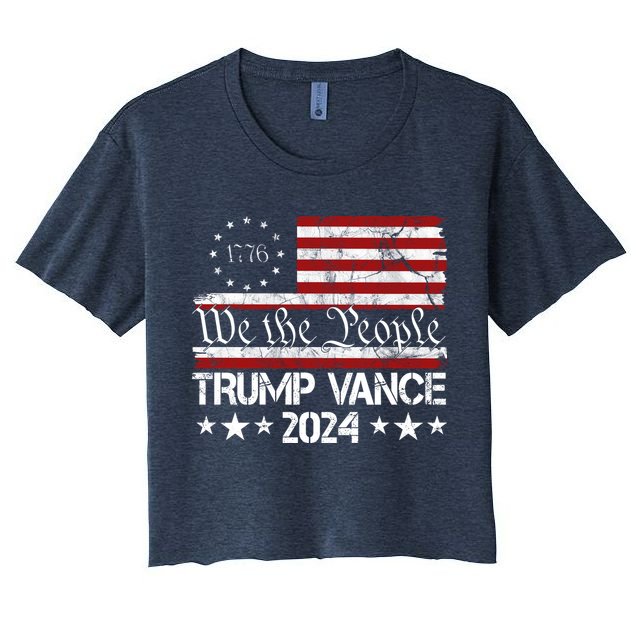 Trump Vance 2024 President Trump Usa Flag Election Crop Top