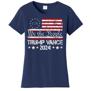 Trump Vance 2024 President Trump Usa Flag Election Women's T-Shirt