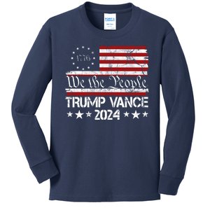 Trump Vance 2024 President Trump Usa Flag Election Kids Long Sleeve Shirt