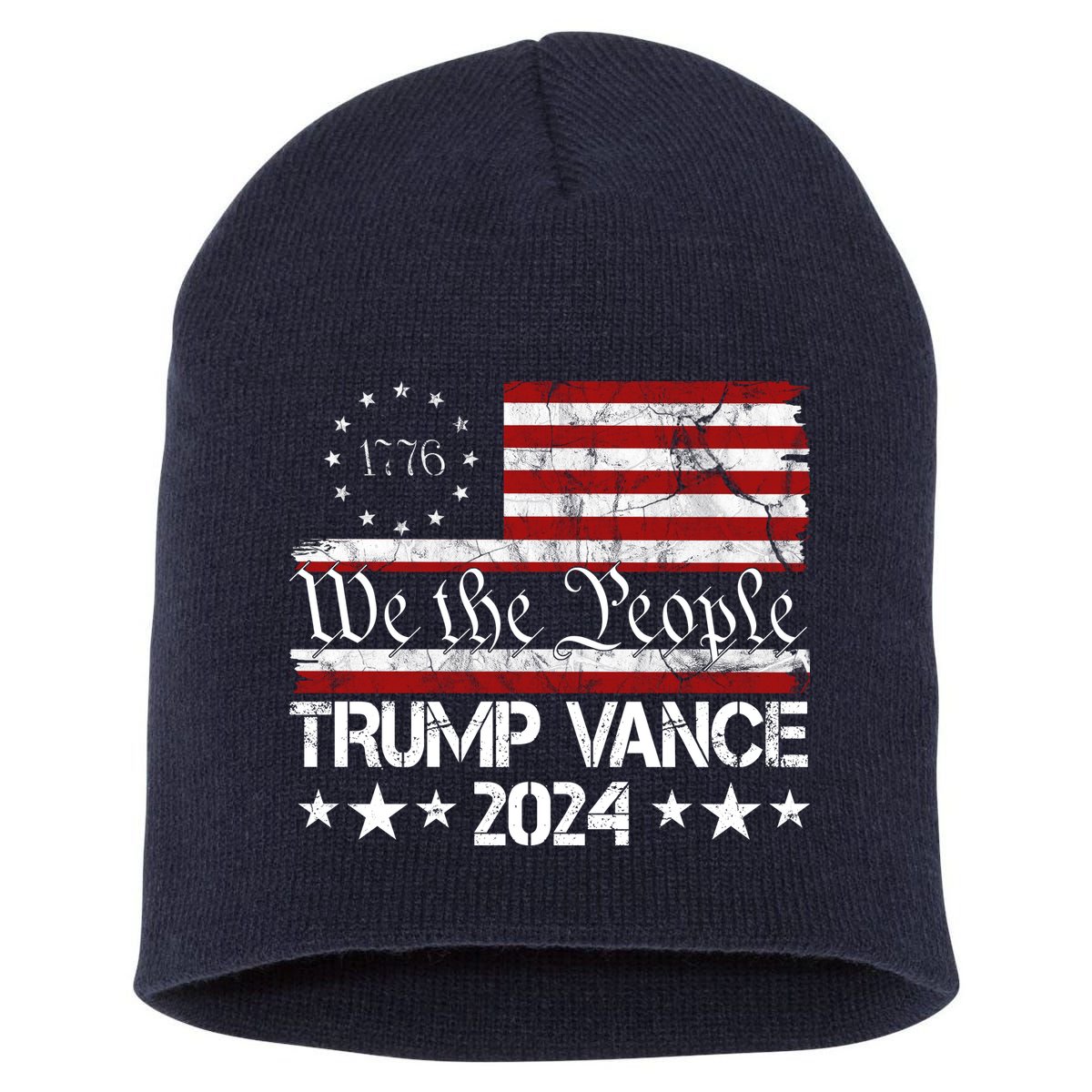 Trump Vance 2024 President Trump Usa Flag Election Short Acrylic Beanie