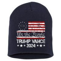 Trump Vance 2024 President Trump Usa Flag Election Short Acrylic Beanie