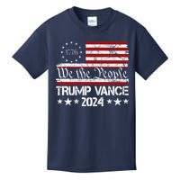 Trump Vance 2024 President Trump Usa Flag Election Kids T-Shirt