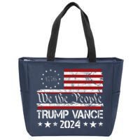 Trump Vance 2024 President Trump Usa Flag Election Zip Tote Bag