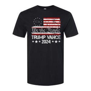 Trump Vance 2024 President Trump Usa Flag Election Softstyle CVC T-Shirt