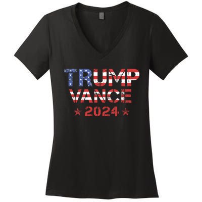 Trump Vance 2024 Vintage Patriotic Women's V-Neck T-Shirt