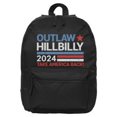 Trump Vance 2024 Donald Trump Jd Vance Outlaw Hillbilly 16 in Basic Backpack