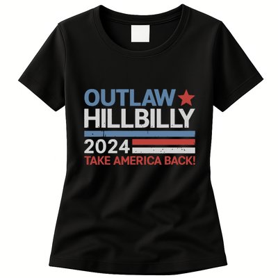 Trump Vance 2024 Donald Trump Jd Vance Outlaw Hillbilly Womens T-Shirt