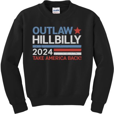 Trump Vance 2024 Donald Trump Jd Vance Outlaw Hillbilly Kids Sweatshirt