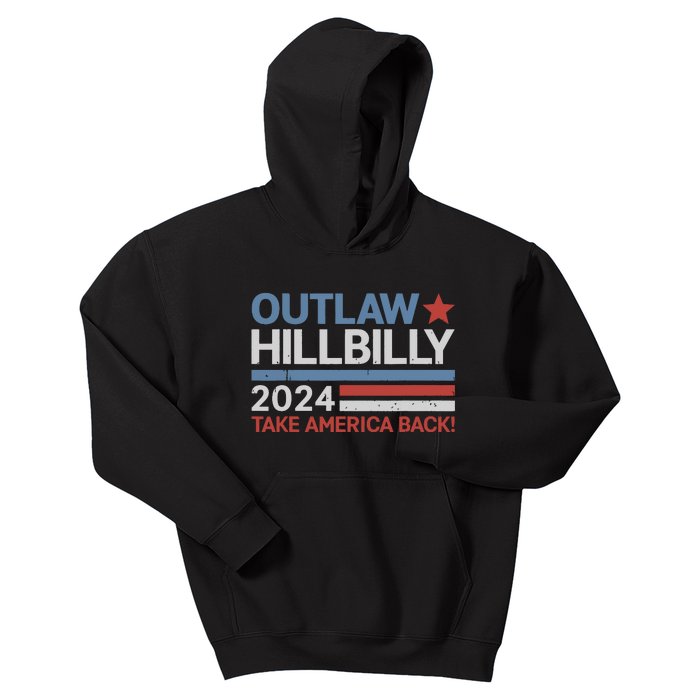 Trump Vance 2024 Donald Trump Jd Vance Outlaw Hillbilly Kids Hoodie