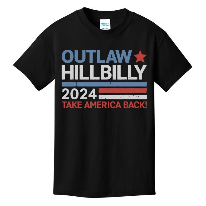 Trump Vance 2024 Donald Trump Jd Vance Outlaw Hillbilly Kids T-Shirt