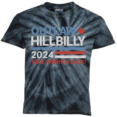 Trump Vance 2024 Donald Trump Jd Vance Outlaw Hillbilly Kids Tie-Dye T-Shirt