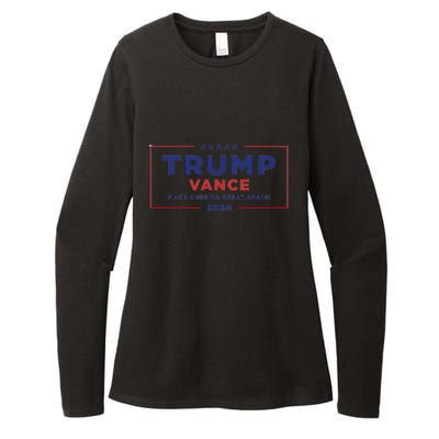 Trump Vance 2024 Star American Flag Front And Back Design Womens CVC Long Sleeve Shirt