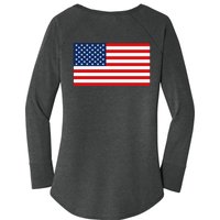 Trump Vance 2024 Star American Flag Front And Back Design Women's Perfect Tri Tunic Long Sleeve Shirt