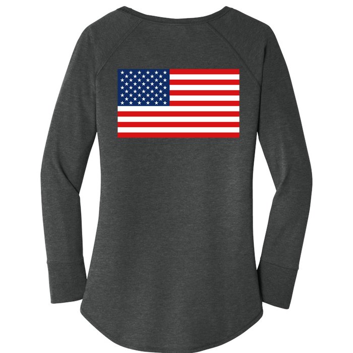 Trump Vance 2024 Star American Flag Front And Back Design Women's Perfect Tri Tunic Long Sleeve Shirt