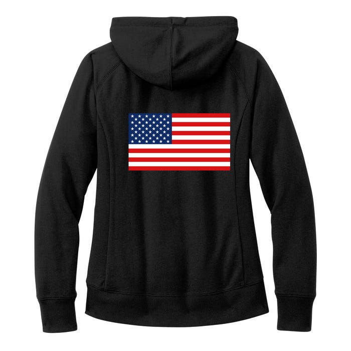 Trump Vance 2024 Star American Flag Front And Back Design Women's Fleece Hoodie