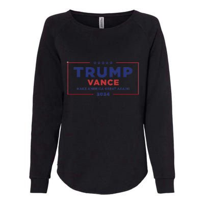 Trump Vance 2024 Star American Flag Front And Back Design Womens California Wash Sweatshirt