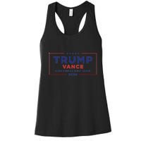 Trump Vance 2024 Star American Flag Front And Back Design Women's Racerback Tank