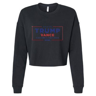 Trump Vance 2024 Star American Flag Front And Back Design Cropped Pullover Crew