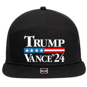 Trump Vance 2024 For President Vp Usa Election Patriotic 7 Panel Mesh Trucker Snapback Hat