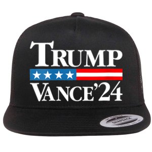 Trump Vance 2024 For President Vp Usa Election Patriotic Flat Bill Trucker Hat