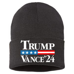 Trump Vance 2024 For President Vp Usa Election Patriotic Sustainable Knit Beanie