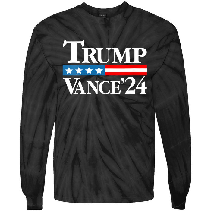 Trump Vance 2024 For President Vp Usa Election Patriotic Tie-Dye Long Sleeve Shirt