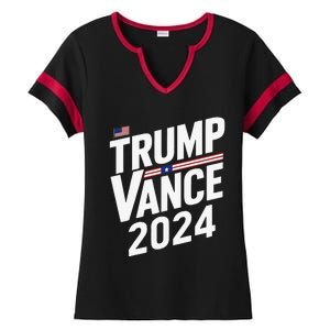 Trump Vance 2024 Election Donald Trump Jd Vance 2024 Ladies Halftime Notch Neck Tee