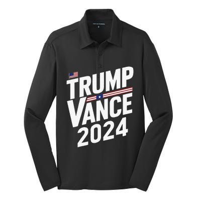 Trump Vance 2024 Election Donald Trump Jd Vance 2024 Silk Touch Performance Long Sleeve Polo