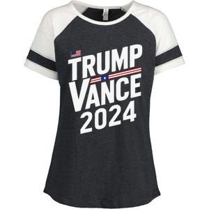 Trump Vance 2024 Election Donald Trump Jd Vance 2024 Enza Ladies Jersey Colorblock Tee