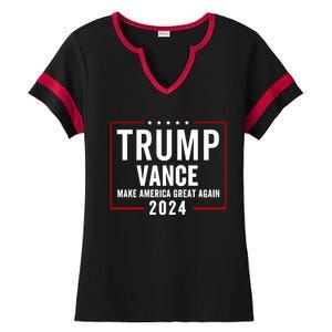 Trump Vance 2024 Election Donald Trump Jd Vance 2024 Ladies Halftime Notch Neck Tee