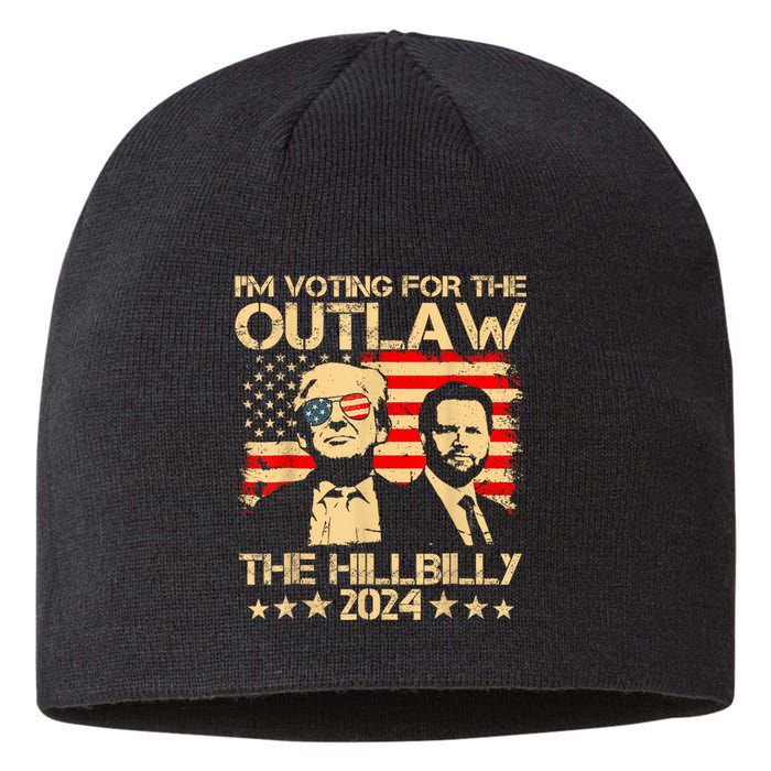 Trump Vance 2024 Outlaw Hillbilly Vintage Usa Flag Sustainable Beanie