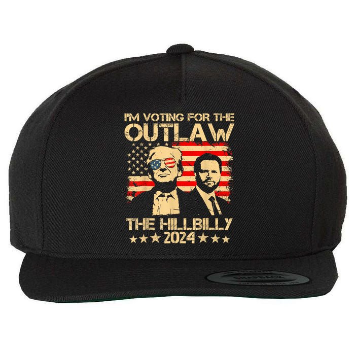 Trump Vance 2024 Outlaw Hillbilly Vintage Usa Flag Wool Snapback Cap