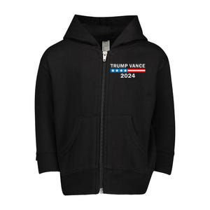 Trump Vance 2024 For President Vp Usa Republican Election Toddler Zip Fleece Hoodie