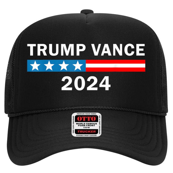 Trump Vance 2024 For President Vp Usa Republican Election High Crown Mesh Back Trucker Hat