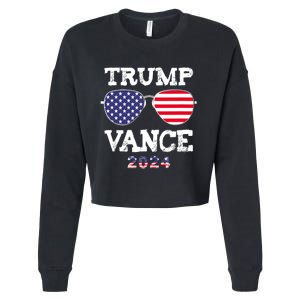 Trump Vance 2024 President Trump Supporter Re Election Cropped Pullover Crew