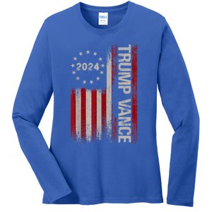 Trump Vance 2024 President Trump Supporter Reelection Gift Ladies Long Sleeve Shirt