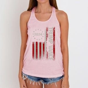 Trump Vance 2024 President Trump Supporter Reelection Gift Women's Knotted Racerback Tank