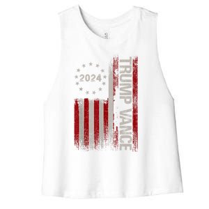 Trump Vance 2024 President Trump Supporter Reelection Gift Women's Racerback Cropped Tank