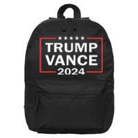 Trump Vance 2024 For President Vp Usa Election Patriotic 16 in Basic Backpack