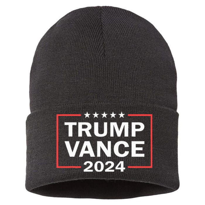 Trump Vance 2024 For President Vp Usa Election Patriotic Sustainable Knit Beanie